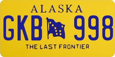 AK license plate GKB998