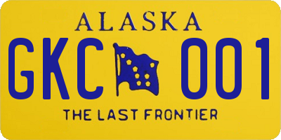 AK license plate GKC001