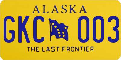 AK license plate GKC003