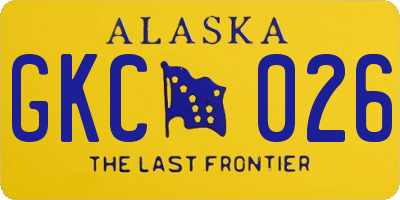 AK license plate GKC026