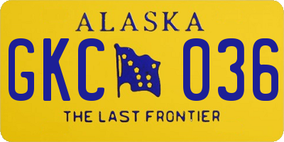AK license plate GKC036