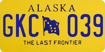 AK license plate GKC039