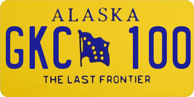 AK license plate GKC100