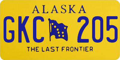 AK license plate GKC205