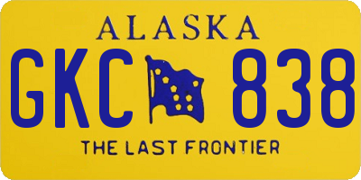 AK license plate GKC838