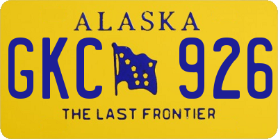 AK license plate GKC926