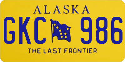 AK license plate GKC986