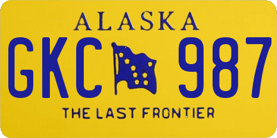 AK license plate GKC987