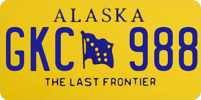 AK license plate GKC988