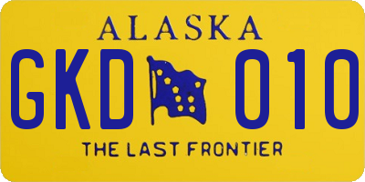 AK license plate GKD010