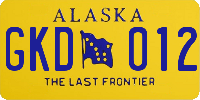 AK license plate GKD012