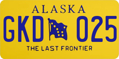 AK license plate GKD025