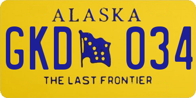 AK license plate GKD034
