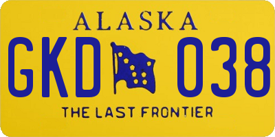 AK license plate GKD038