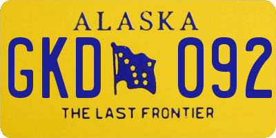 AK license plate GKD092