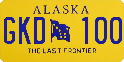 AK license plate GKD100