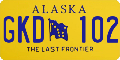 AK license plate GKD102