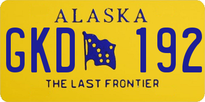 AK license plate GKD192