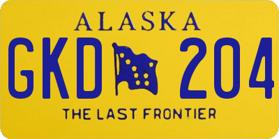 AK license plate GKD204