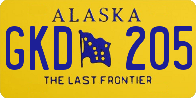 AK license plate GKD205