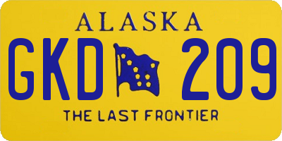 AK license plate GKD209