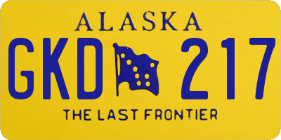 AK license plate GKD217