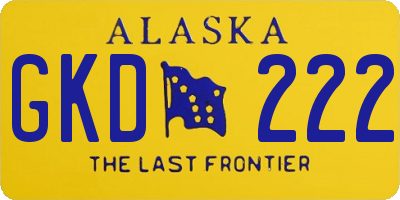 AK license plate GKD222