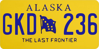 AK license plate GKD236