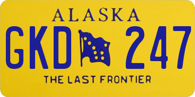 AK license plate GKD247