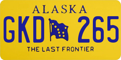 AK license plate GKD265