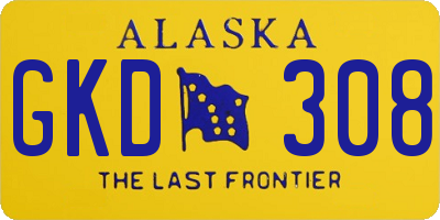 AK license plate GKD308