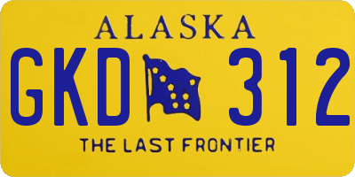 AK license plate GKD312