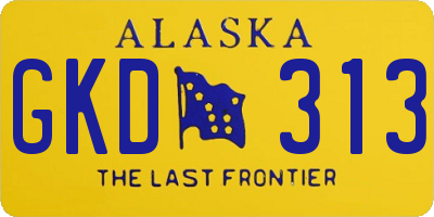 AK license plate GKD313