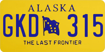 AK license plate GKD315