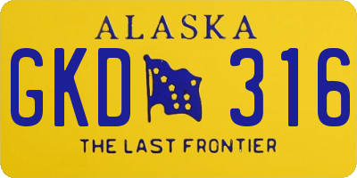 AK license plate GKD316