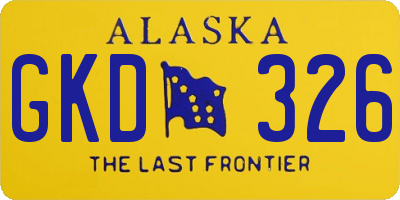 AK license plate GKD326