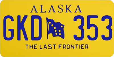AK license plate GKD353