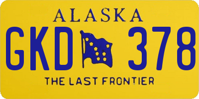 AK license plate GKD378