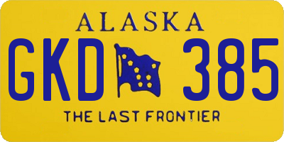AK license plate GKD385