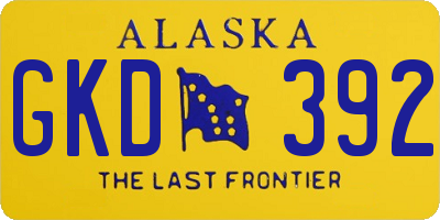 AK license plate GKD392