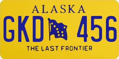 AK license plate GKD456