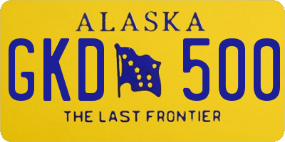 AK license plate GKD500