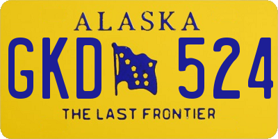 AK license plate GKD524