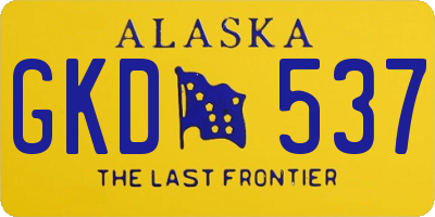 AK license plate GKD537