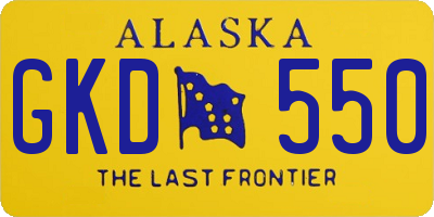 AK license plate GKD550