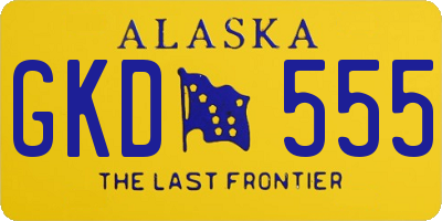 AK license plate GKD555