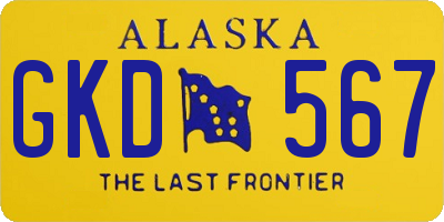 AK license plate GKD567