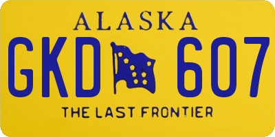AK license plate GKD607