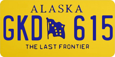 AK license plate GKD615