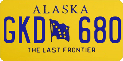 AK license plate GKD680